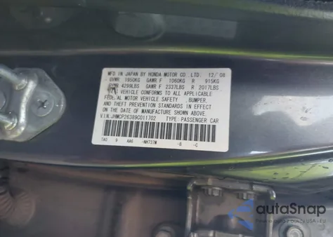 2009 Honda Accord 2.4 Lx from USA, damaged, VIN JHMCP26389C011702